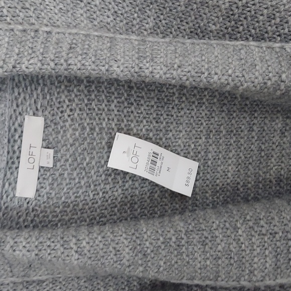 Loft Cozy Gray and Cream Cardigan Sweater. Size M - Picture 2 of 4